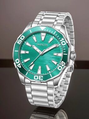 Invicta Meridian 46MM Diver Watch Blue Dial, Silver Stainless Steel- Brand New